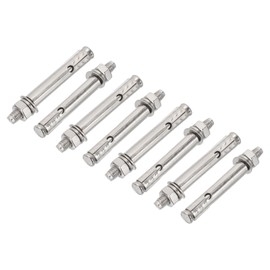 PATIKIL M6 x 60mm 304 Stainless Steel Expansion Bolts, 8 Pcs External Hex Expansion Screw Bolt Sleeve Lengthened for Concrete Drywall Construction Projects, Silver