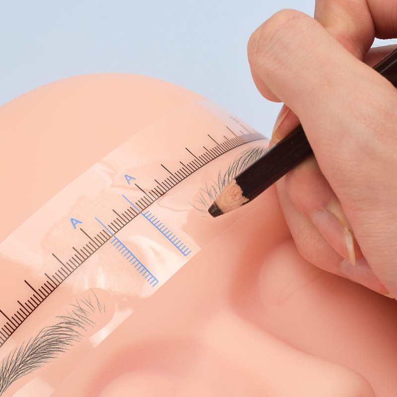 150PCS Eyebrow Stencil Ruler Clear Scale Transparent Eyebrow Shape Positioning
