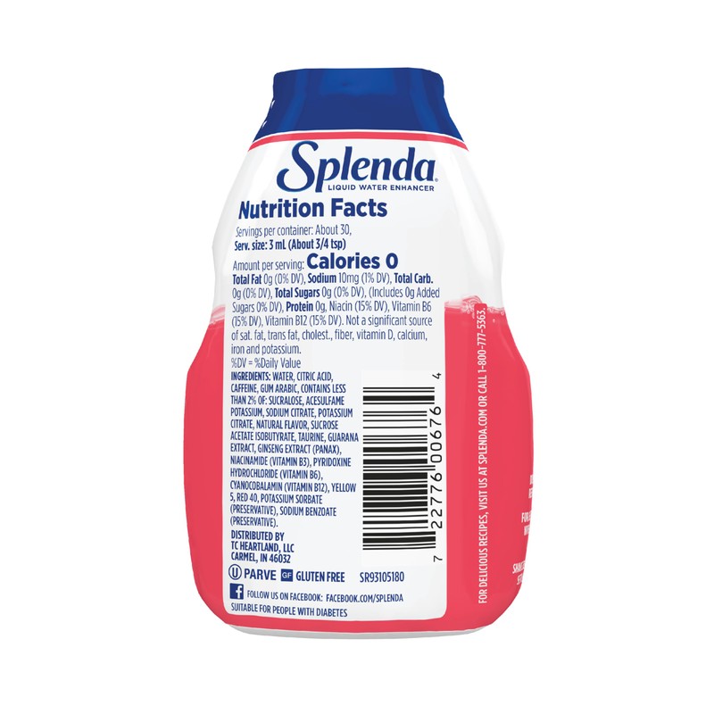 SPLENDA Energy Liquid Water Enhancer Drops, Sugar Free, Zero Calorie,