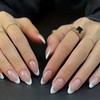 24 Pcs Almond French Tip Short False Nails Set -