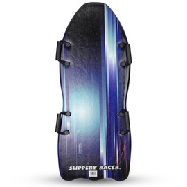 Slippery Racer Downhill Falcon Adults and Kids Foam Toboggan Snow Sled for Up to 2 Riders with Handles, Midnight Hologram Blue (1-Pack)