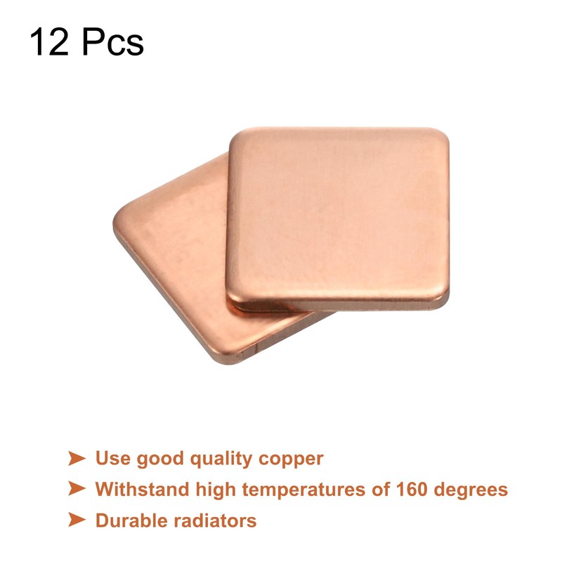 sourcing map Heat Sink Copper Pad Washer 15mm x 15mm