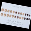 MouyouGlow Glow Press On Nails Short, Square 3D Gold Striped