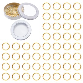 Hobbspring 100Pcs Metal Stitch Markers 18K Gold Plaetd Round Knitting Stitch Markers Knitting Crochet Locking Markers Brass Knitting Stitch Rings for DIY Craft Project Knitting and Crocheting