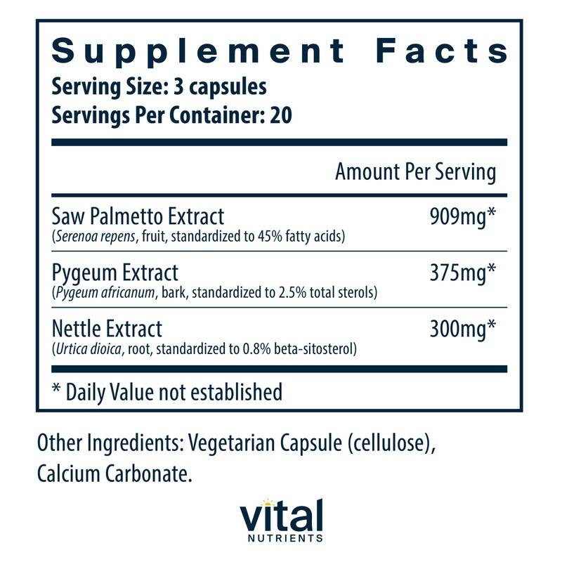 Vital Nutrients Saw Palmetto with Pygeum & Nettle Root -