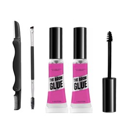 Waterproof Clear Eyebrow Gel Set, Fast Eyebrow Shaping,Long Lasting Transfer-Proof Extreme Hold Brow Glue (Transparent-2pcs 00#)
