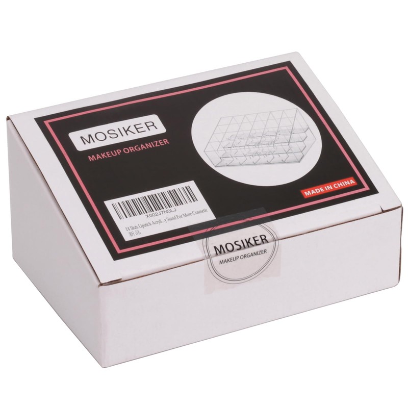MOSIKER Lipstick Storage Box, 24 Lips, Clear, Cosmetics Storage, Acrylic