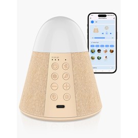 Vanzon Baby Sound Machine, Smart App Control White Noise Machine with 54 Soothing Sounds & 15 RGB Night Light Modes and Auto-Off Timer, Suitable for Adults & Kids Sleeping