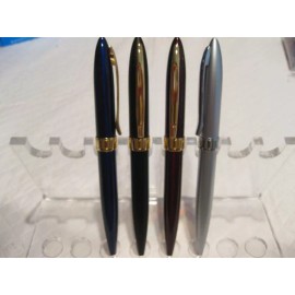 TERZETTI CHARLIE BRUSHED CHROME METAL  BALLPOINT PEN-USES CROSS REFILL