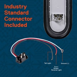 2 Red + 2 Amber + 2 White 6" Oval LED Trailer Tail Light Kit [DOT FMVSS 108] [Grommets & Plugs Included] [IP67 Waterproof] Stop Brake Turn Reverse Back Up Trailer Lights for RV Truck