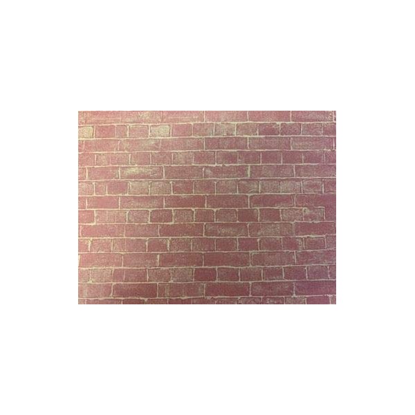 SM DOLLS HOUSE WEATHERED RED BRICK EXTERIOR PAPER 20" X