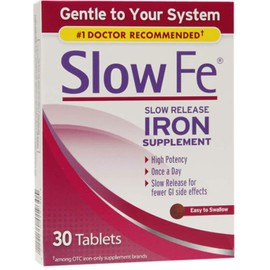 Slow Fe Slow Release Iron, Tablets 30 ea (Pack of 6)