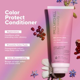 Paul Mitchell Clean Beauty Color Protect Conditioner, Replenishes, Extends Color Vibrancy, For Color-Treated Hair, 33.8 fl. oz.