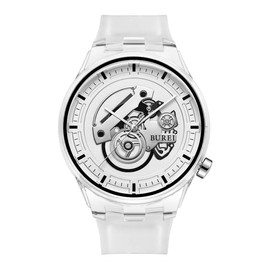 Baosho Men's Analog Urethane Strap Waterproof Quartz Men's Watch Dial Limited Model Stylish Men's Popular Brand Watch Gift, white