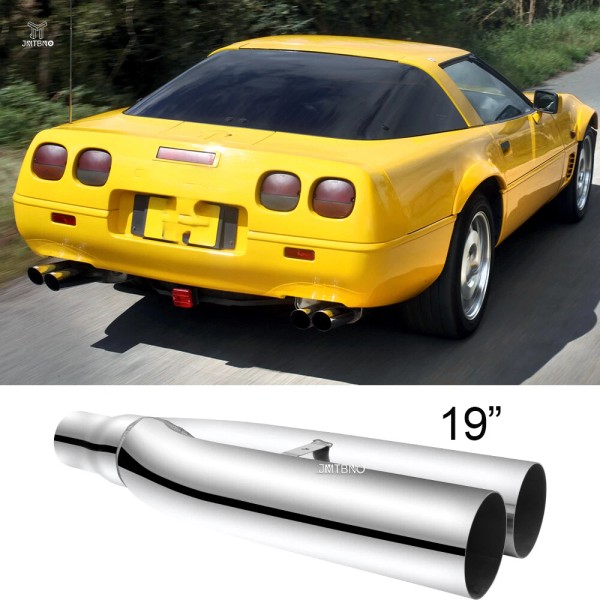 JMTBNO 2.5" In 3.5" Outlet Dual Exhaust Tip Blast Pipe