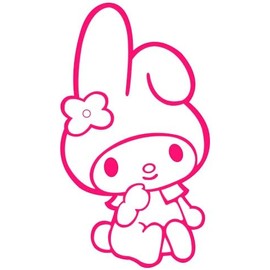 Cute Flower Bunny Car Laptop Wall Decoration Vinyl Decal Sticker 6" in (My Melody Pink)