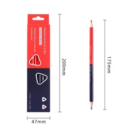 Juufly Red and Blue Pencils for Elementary School Students, Triangular Barrel, Stationery, Writing Utensil, Pencil, Easy to Hold, Break-Resistant, Easy to Write, Set of 12
