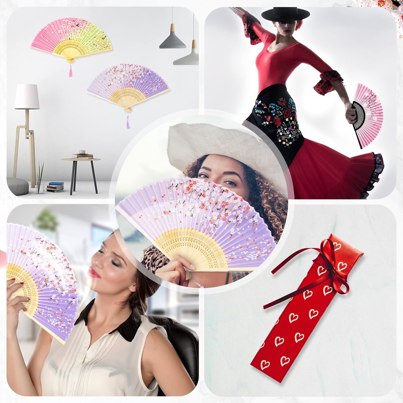 iPihsius Folding Fan, Slik Folding Hand fan with First Layer