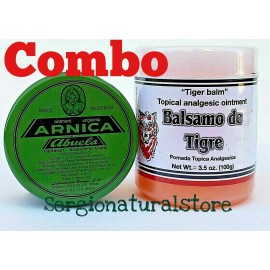 (1) Pomada Balsamo de Tigre 3.5 oz. each + (1) Arnica de la Abuela 30 grs each