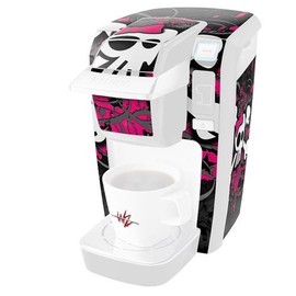 WraptorSkinz Decal Style Vinyl Skin compatible for Keurig K10 / K15 Mini Plus Coffee Makers Girly Skull Bones (COFFEE MAKER NOT INCLUDED)