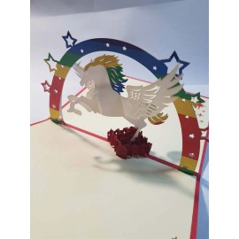 3D Pop Up Greeting Card, Unicorn, Free Shipping USA seller