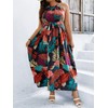 Floerns Women's Plus Size Boho Sleeveless Halter Neck Tie Back
