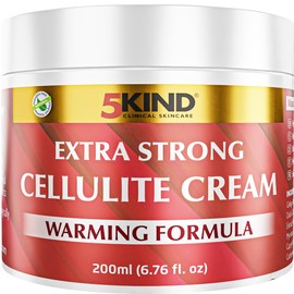 5kind clinical skincare Crema Anticelulítica Extrafuerte 5Kind De 190 Ml(6.76 Onzas Líquidas)- Fórmula Natural Con Efecto Calor Para Eliminar La Celulitis En Piernas - Crema Reafirmante Y Tensora