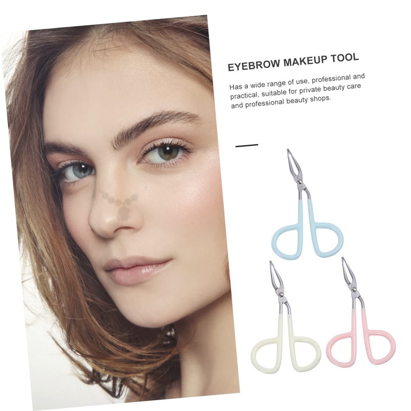 FOMIYES Unique Scissors Style Eyebrow Tweezers 6pcs Set Stainless Steel