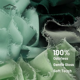 FAKILO Chiffon Ribbon with Frayed Edge, Green Ribbon Set Silk Chiffon Ribbon 4 Rolls 1'' X 5 Yd for Wedding Invitations, Bridal Bouquets, Gifts Wrapping, DIY Crafts
