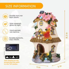 FHNQRQN Fairy Garden Houses, Fairy Houses,Fairy Houses for Outside,Fairy Garden Houses Outdoor,Solar Fairy Garden,gnome House,Fairy Garden,Fairy Garden Accessories, for Women Gift/Teenage/Kids' Gift
