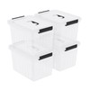 Waikhomes 4 Pack Plastic Storage Boxes, Lidded Storage Bins with