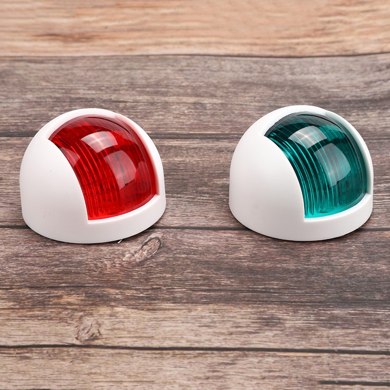 2Pcs Signal Lamp Red Green LED Waterproof Boat Navigation Light