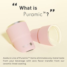 asobu Travel Mug Ceramic Coated Stainless Steel Insulated with Leak and Spill Proof Lid – Fits Standard Cup Holders 12 oz Tumbler (Pink)