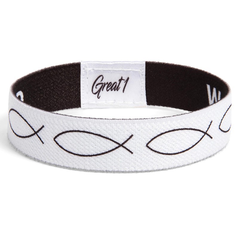 Great 1 WWJD Ichthys Symbol/Jesus Fish Bracelet - What Would