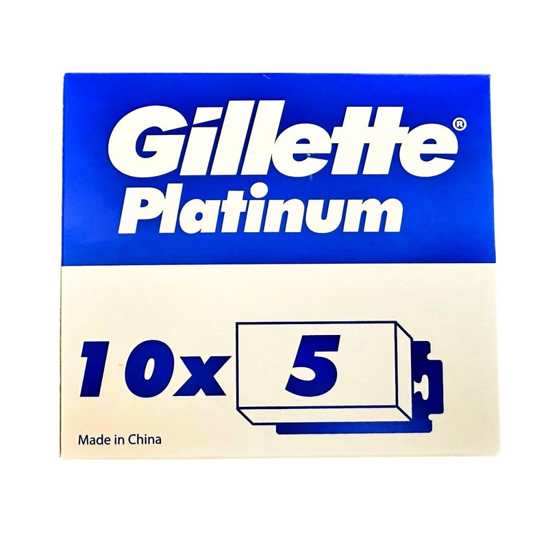 50 Gillette Platinum Double Edge Razor Blades