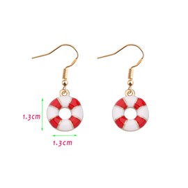 CHOORO Beach Life Saver Earrings Nautical Earrings Life Ring Preserver Jewelry Gift for Life Guard Life Saver Gift Lifebuoy Earrings (Life Saver Earrings)