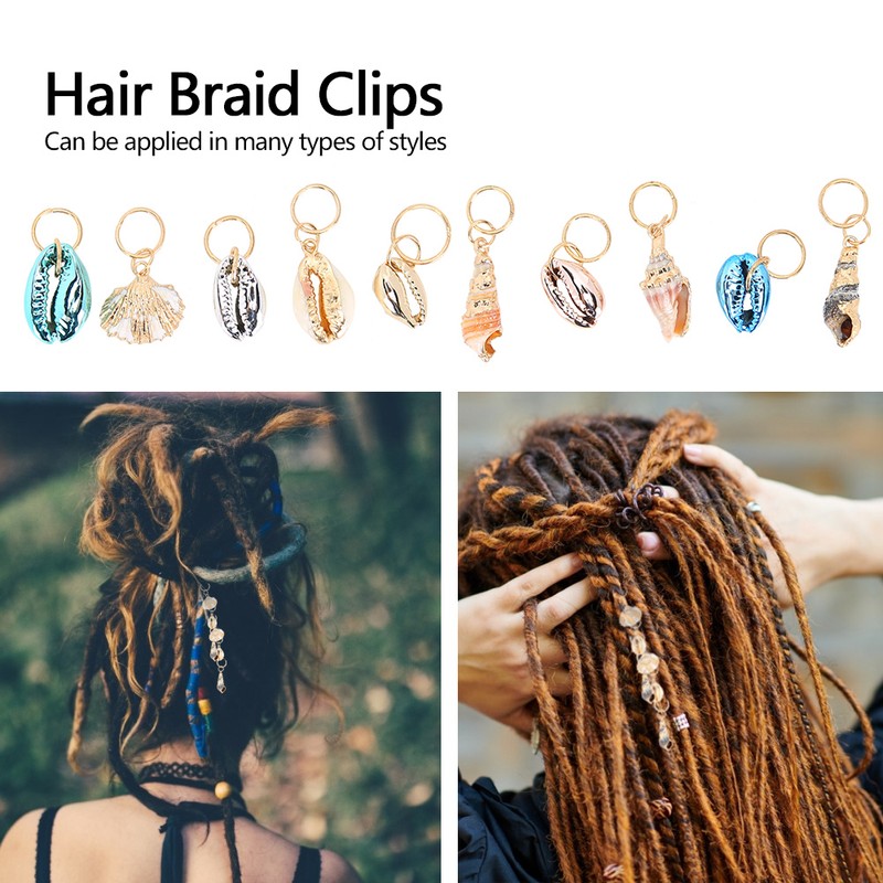 Hair Braid Rings Dreadlocks Ring Shell Hair Ring DIY Hair