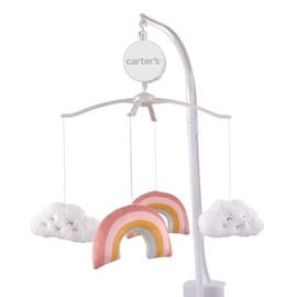 Carter's Chasing Rainbows - White, Peach, Pink, and Gold Clouds and Rainbows Musical Mobile