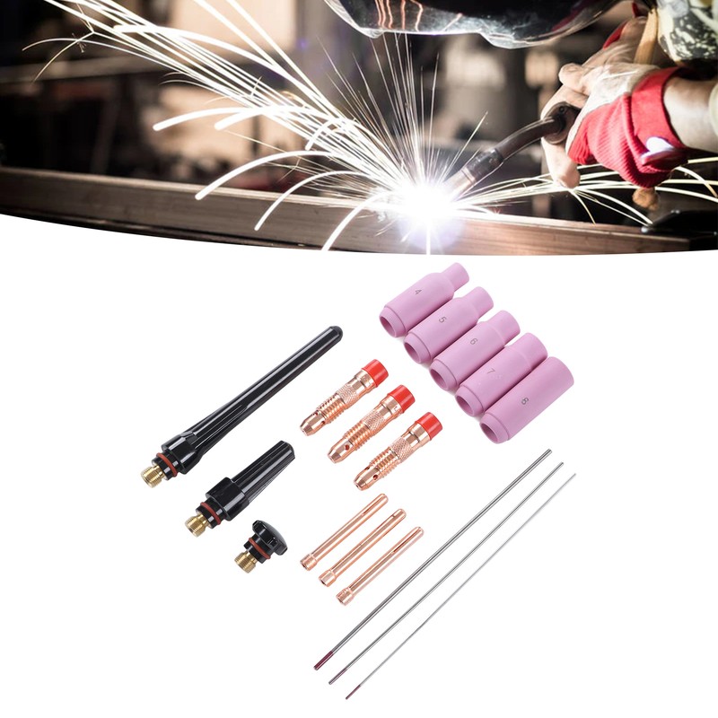 17Pcs TIG Welding Set ABS Argon Arc Welding Torch Glass
