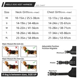 HEELE Dog Harness, No Pull Dog Harness Small, Release on Neck, Front Back Clips Dog Vest Harness Reflective Adjustable Padded Breathable, Easy Control Handle for Walking Training, Floral-Black, XS