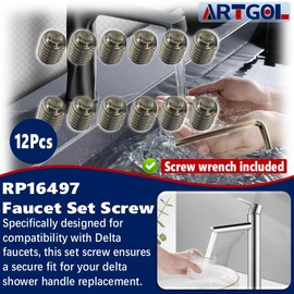12 Pcs RP16497 Faucet Set Screw Replacement for Delta Faucet Plumbing Replacement Parts - Screw Wrench Included