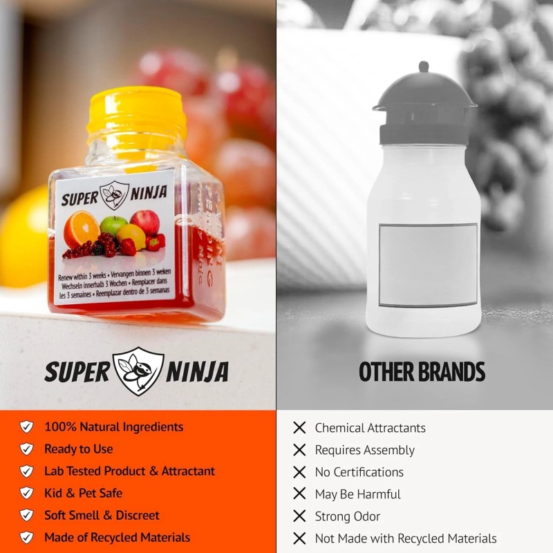 Super Ninja Fruit Fly Traps for Indoors - 1 Pack,