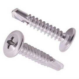 #10 x 1-1/4" Wafer Head Self Drilling Screws, 410 Stainless Steel, Mushroom Head Phillips Drive Self Tapping Screws, 50 PCS