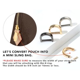 CRAFTMEMORE 5/8 Inch (Inside Width) D-Rings with Closing Screw Shackle Key Holder Horseshoe U Shape Dee Ring DIY Leather Craft Purse Replacement 4 pcs (Gunmetal)