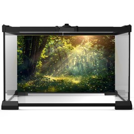 Fantasy Forest Reptile Tank Background Lightning Bugs Fireflies Forests Field Aquarium Background Rainforest Misty Sunray Fish Tank Backgrounds Jungle Trees Reptile Enclosure Backgrounds 36x20in