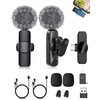 Bebeay 2 Pack Micrófono Inalámbrico para Celular-Negro