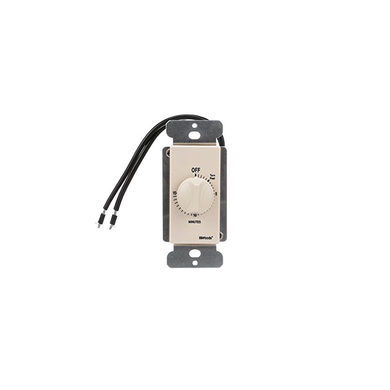 Woods 59712 In-Wall 15 Minute Spring Wound Timer, Light Almond