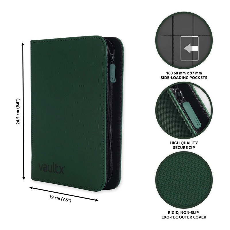 Vault X Premium Exo-Tec Zip Binder 4 Pocket, 20 Double-Sided
