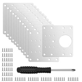 12 PCS Cabinet Hinges Repair Plate, Stainless Steel Hinge Repair Brackets, Hinge Fixing Plate with Screws and Screwdriver, Hinge Repair Accessory for Wooden Kitchen Cabinet Door, Furniture, Windows