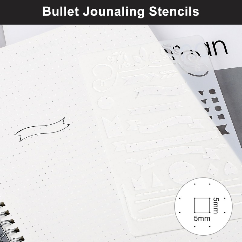 RETTACY Dotted Notebook, A5, Bullet Dot Journal, Lightweight Pad for